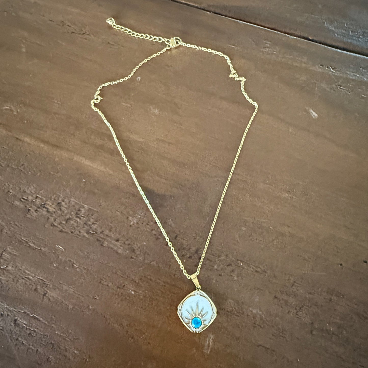 waterproof turquoise evil eye necklace