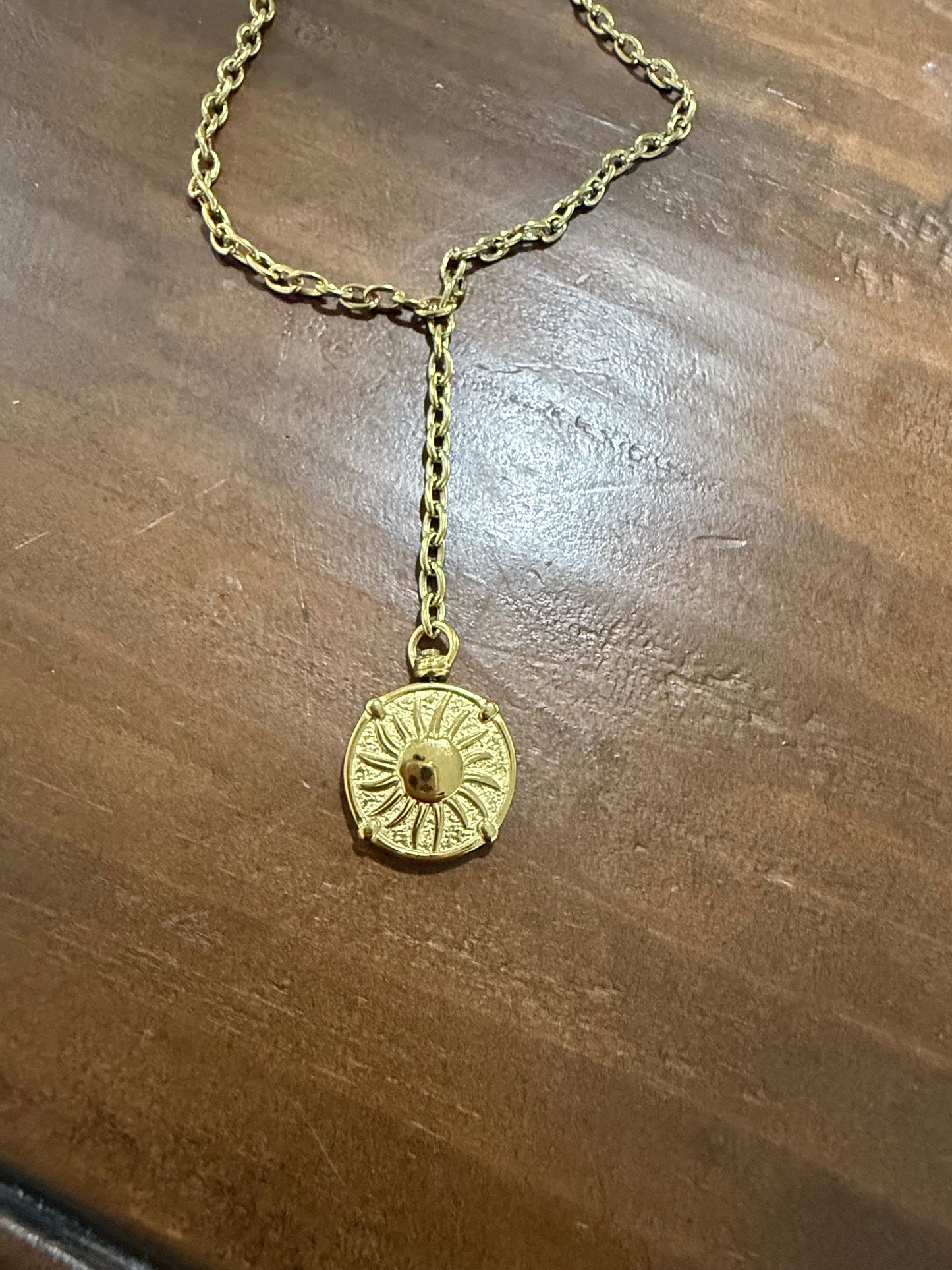 reversible mixed metal coin lariat
