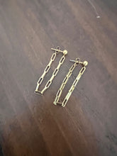 Load image into Gallery viewer, long drop chain hoops