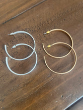 Load image into Gallery viewer, big thin matte hoops