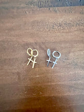 Load image into Gallery viewer, cross huggie earrings