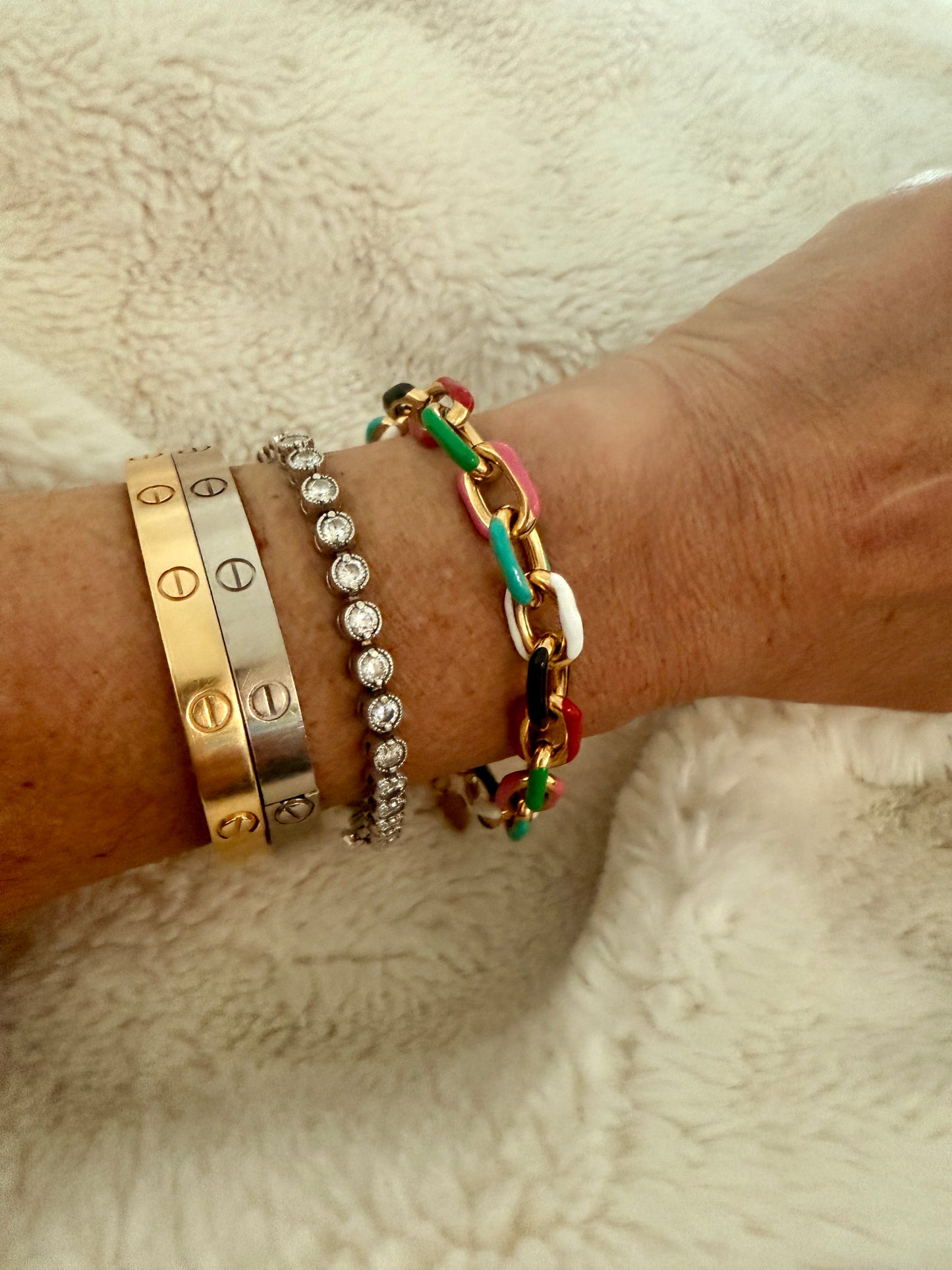 multi color waterproof cuban bracelet