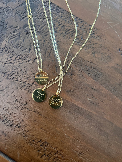 simple mantra necklaces