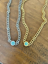 Load image into Gallery viewer, evil eye cuban chain