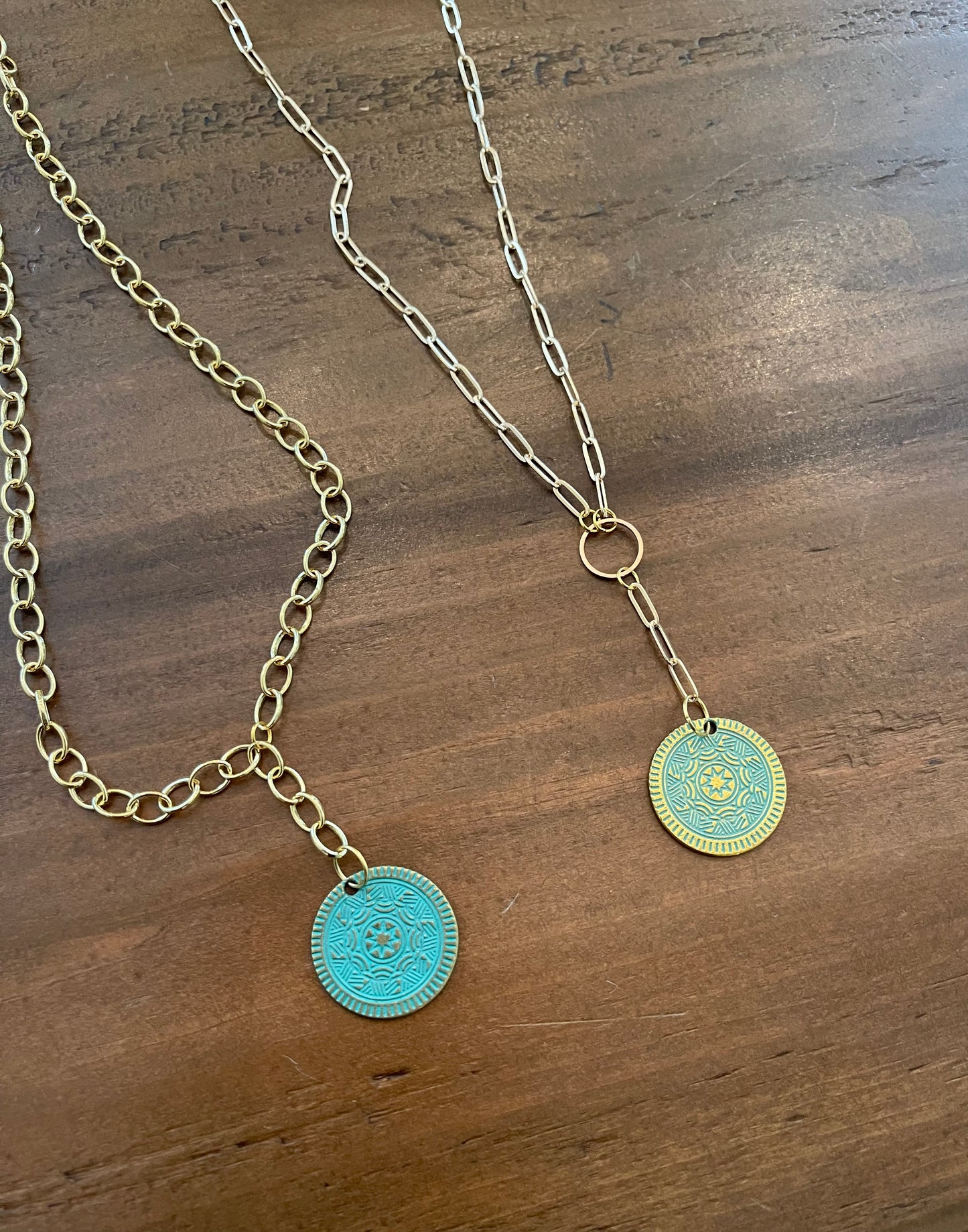 circle relic coin pendant necklace