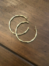 Load image into Gallery viewer, big bamboo hoop earrings