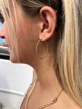 Load image into Gallery viewer, thin rope chain oval hoop earrings