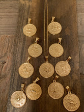 Load image into Gallery viewer, large zodiac coin pendant necklace