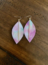 Load image into Gallery viewer, leatherette leaf dangle earrings