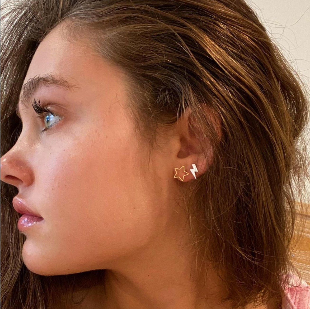 tiny geometric stud earrings