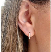 Load image into Gallery viewer, cz huggie hoop earrings