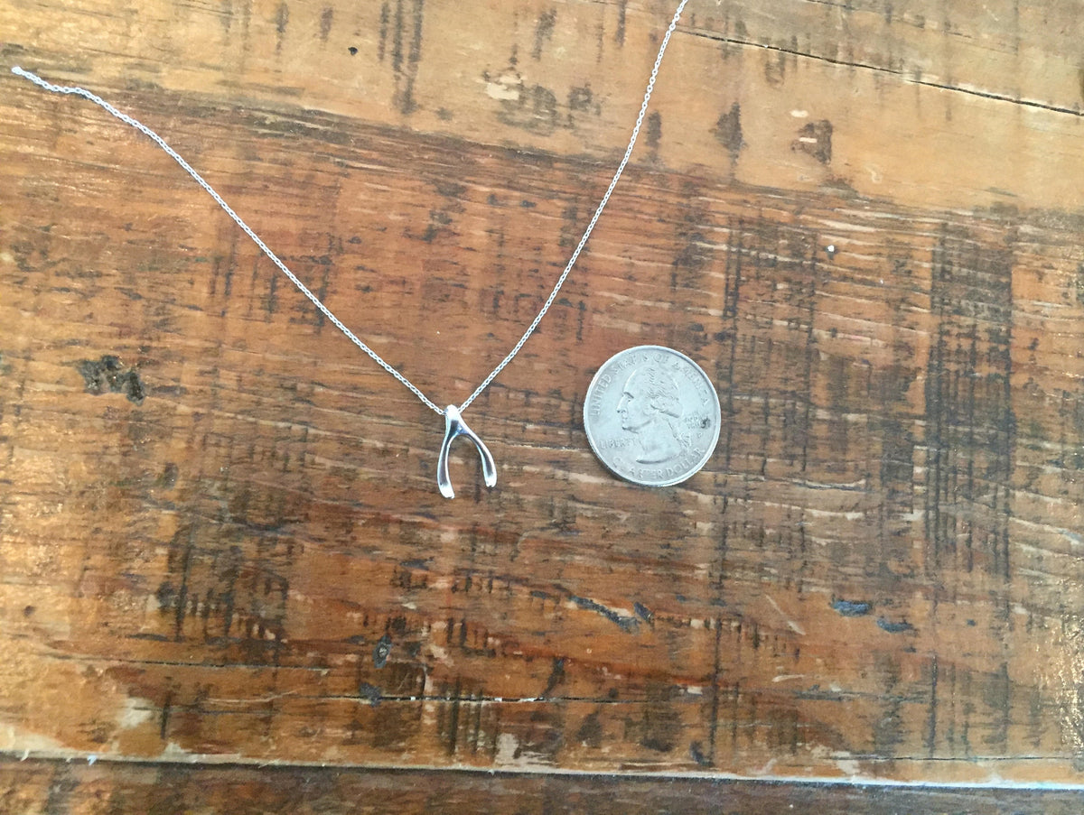 tiny wishbone pendant necklace