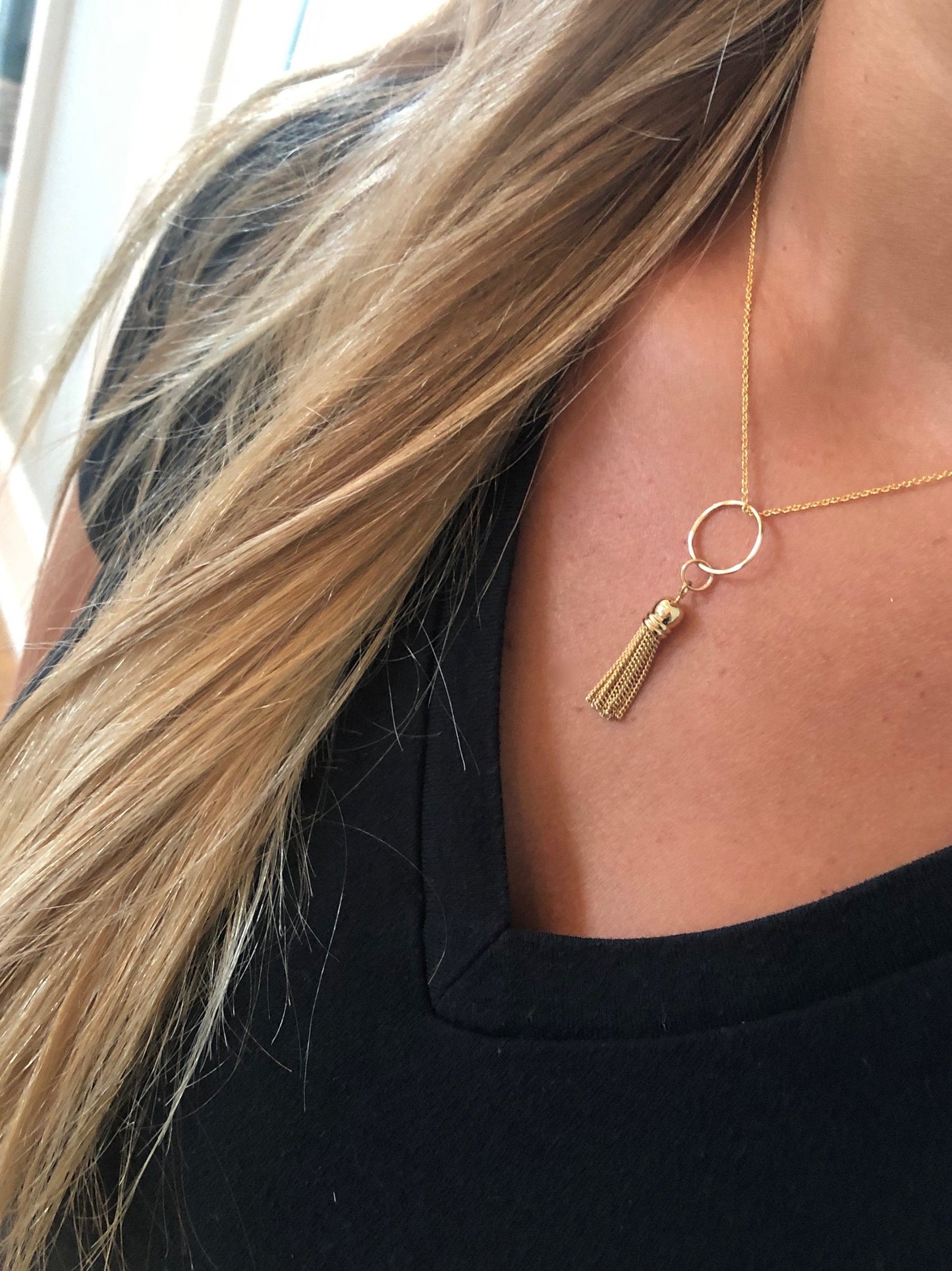 small tassel pendant necklace