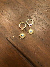 Load image into Gallery viewer, huggie earrings with pendants