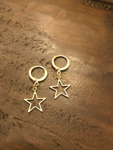 huggie earrings with pendants