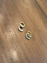 Load image into Gallery viewer, cz tiny huggie earrings. 2nd hole hoop earring