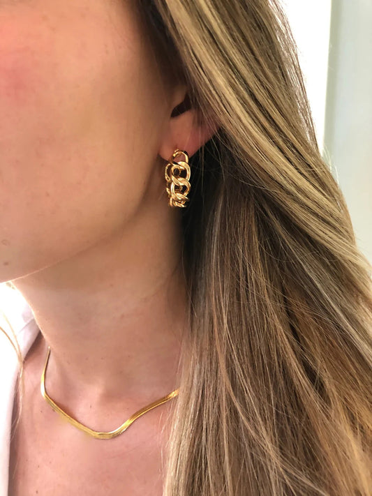 Chunky chain hoops available at bubs & sass.