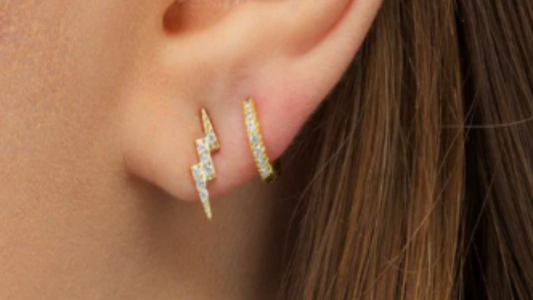 Minimalist tiny cz huggie earrings available at bubs & sass.