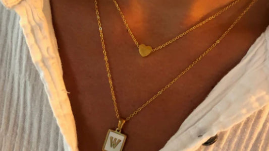 A tiny heart necklace available at bubs & sass.