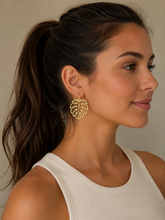 Load image into Gallery viewer, palm leaf earrings