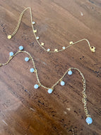 waterproof butterfly and pearl anklets