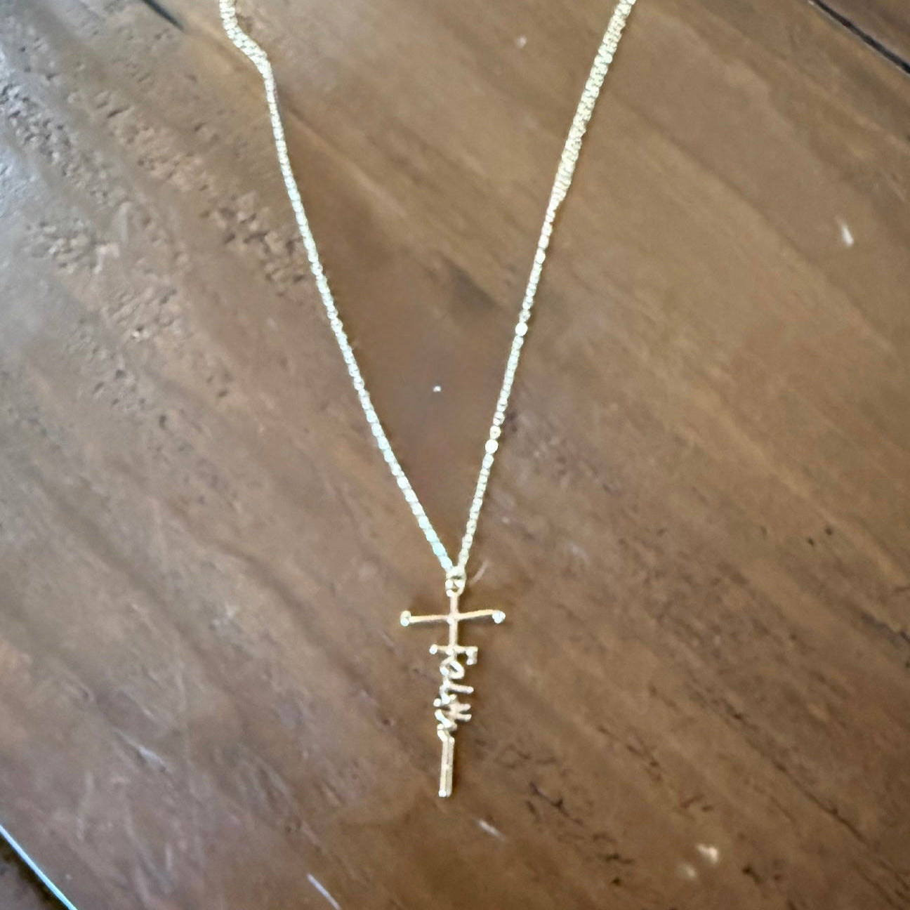 large faith necklace