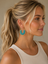 Load image into Gallery viewer, colorful woven wrapped hoops