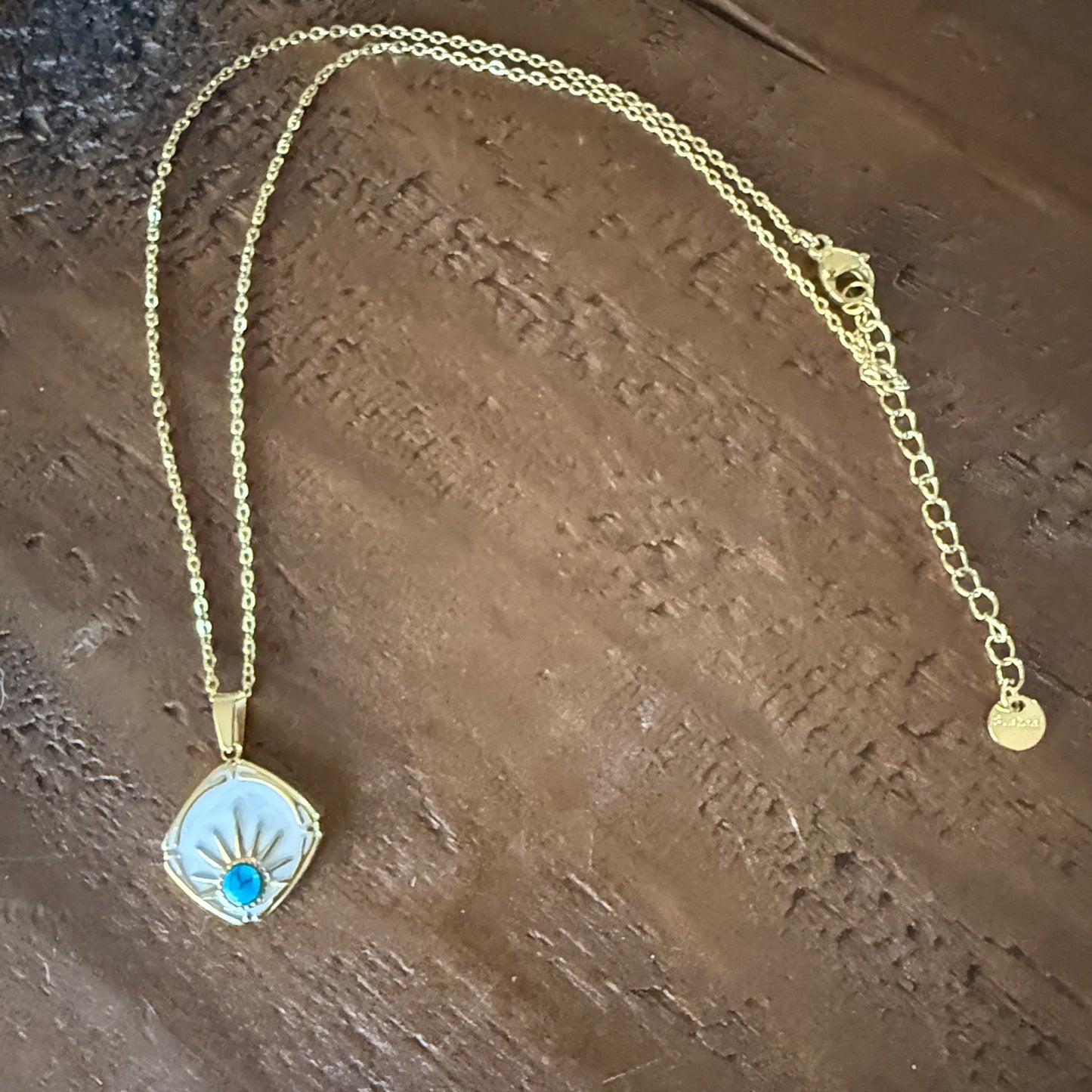 waterproof turquoise evil eye necklace