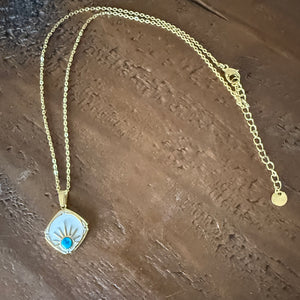waterproof turquoise evil eye necklace