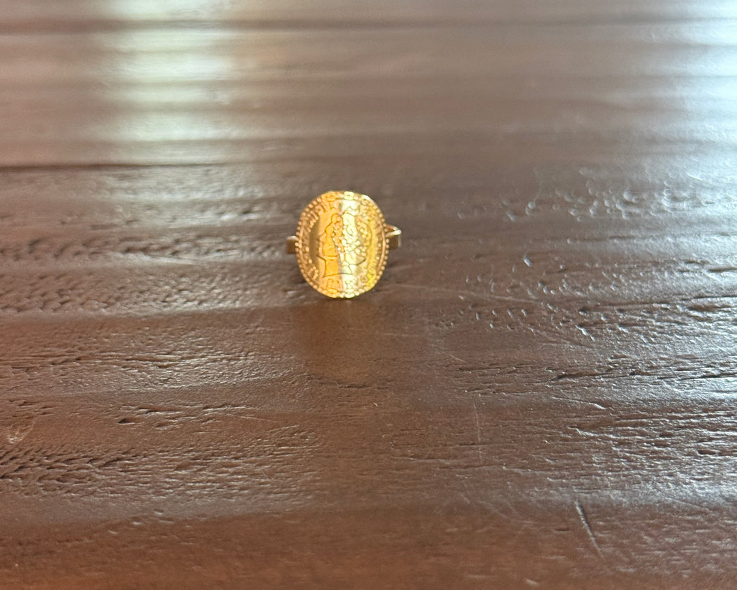 waterproof greek coin ring