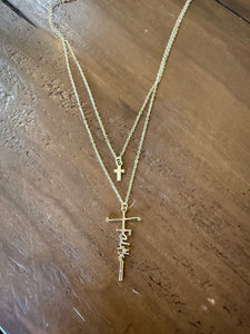 double cross faith necklace