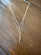 Load image into Gallery viewer, double cross faith necklace