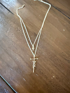 double cross faith necklace