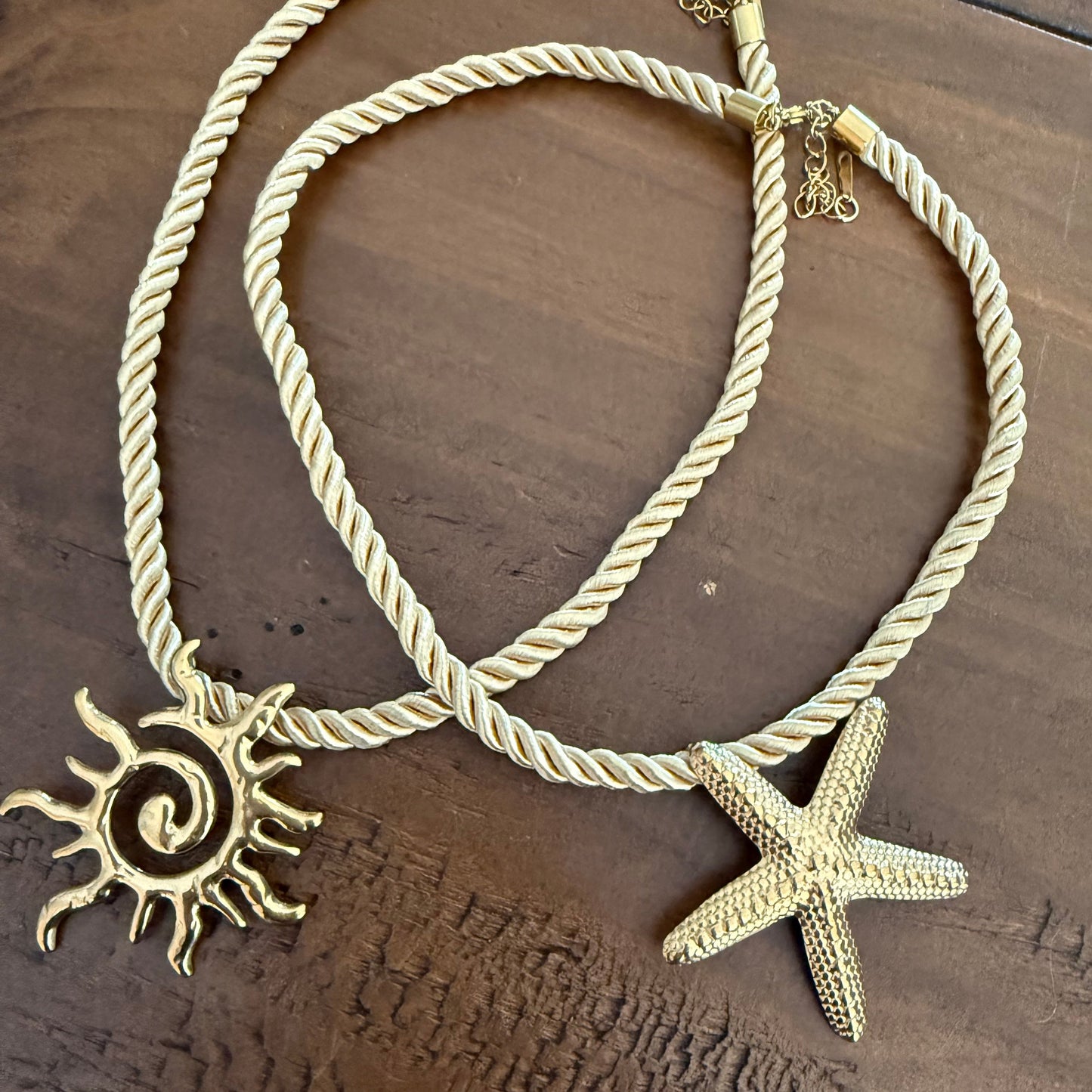chunky sun and starfish pendants