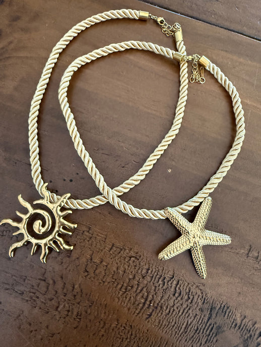 chunky sun and starfish pendants
