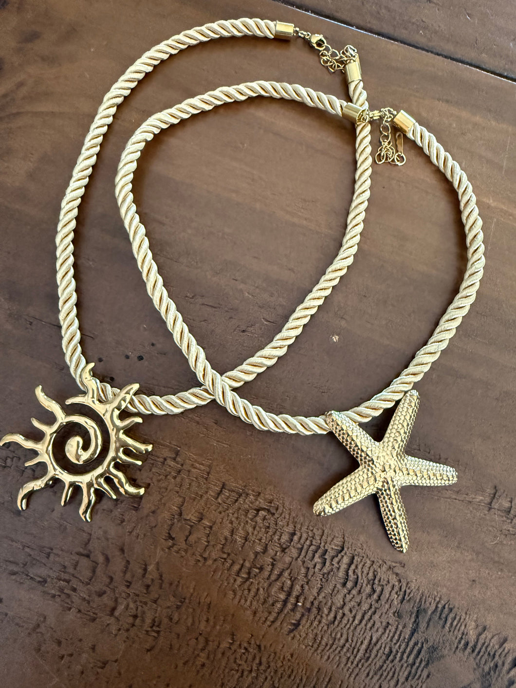chunky sun and starfish pendants