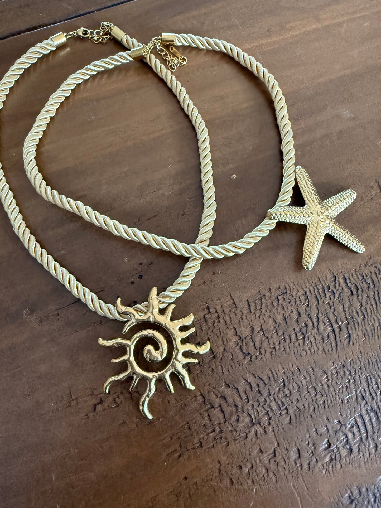 chunky sun and starfish pendants
