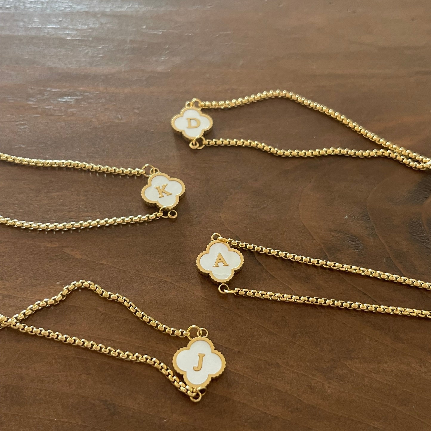 initial shell bracelet