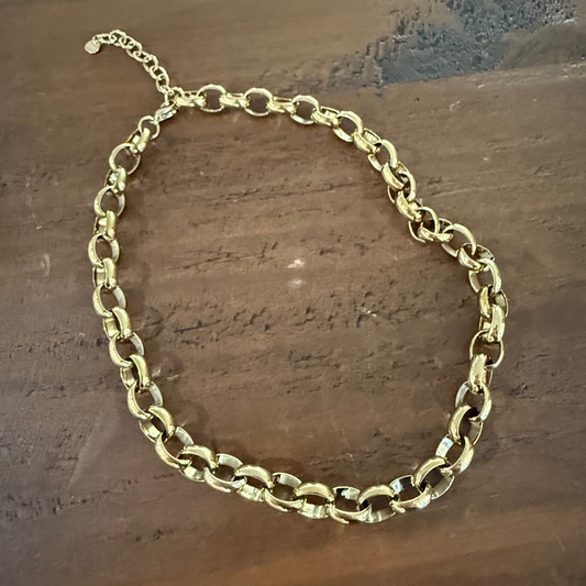 waterproof chunky oval link necklace