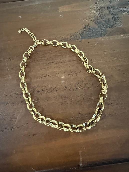 waterproof chunky oval link necklace