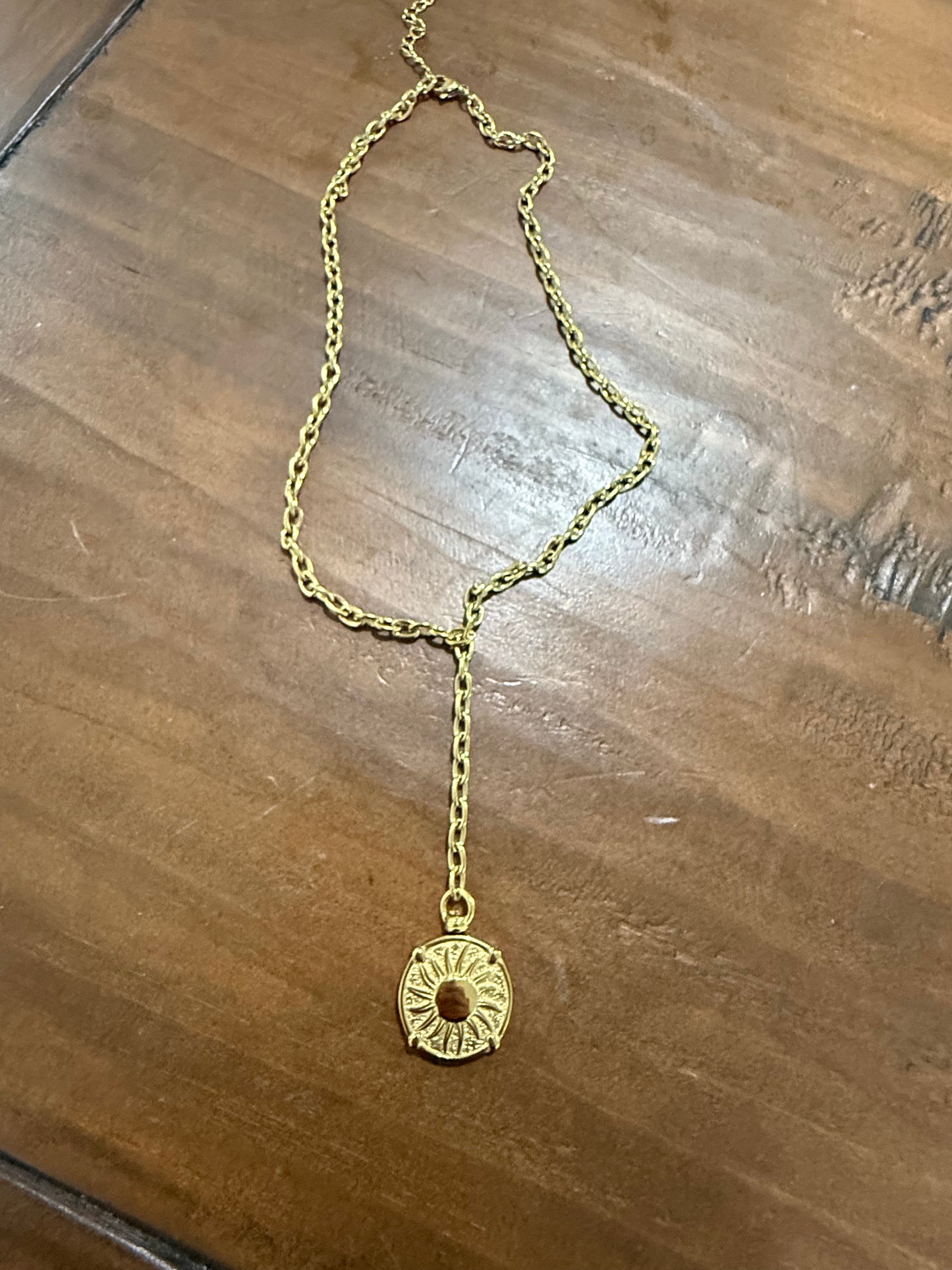 reversible mixed metal coin lariat