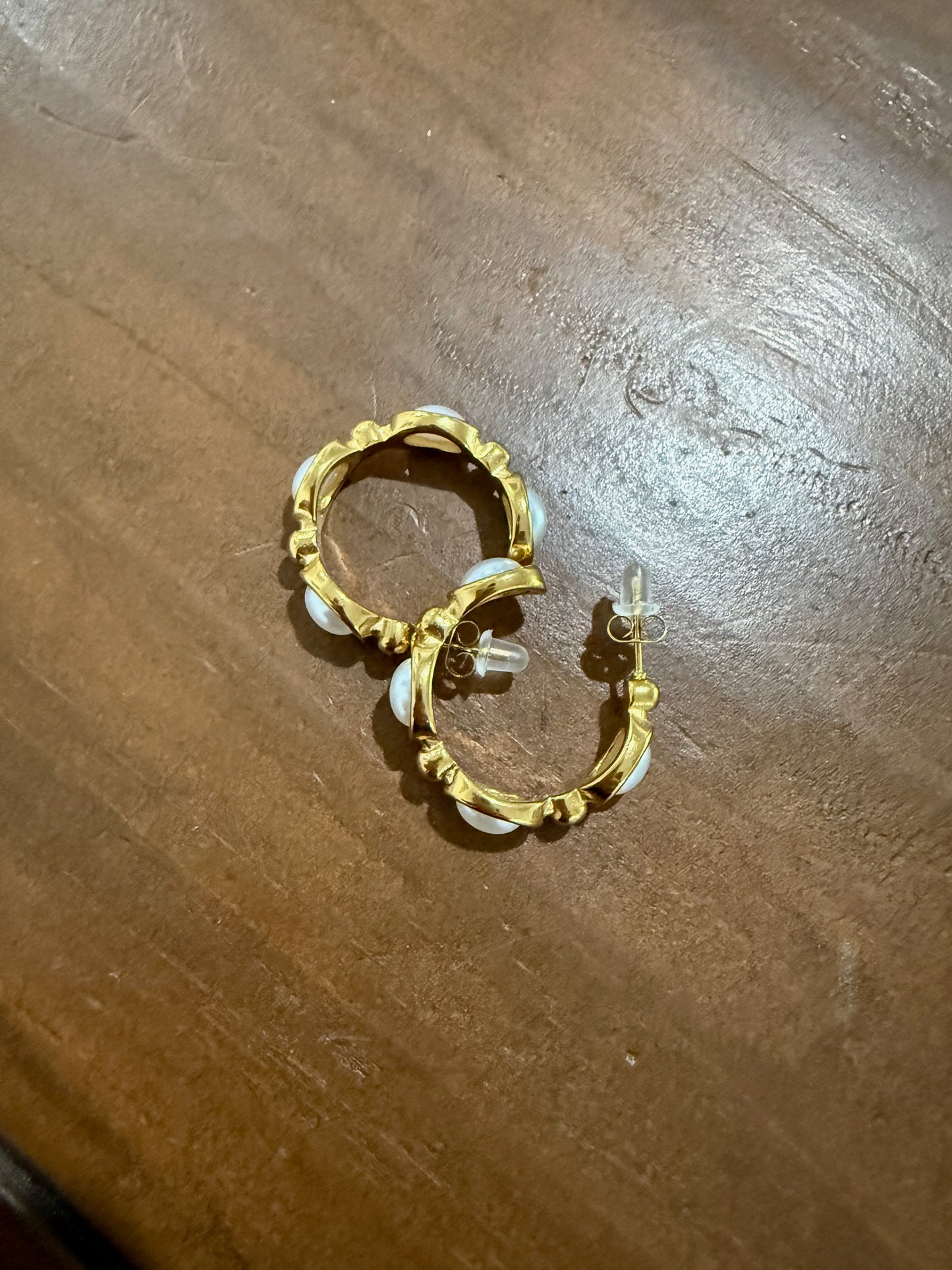 waterproof pearl hoops