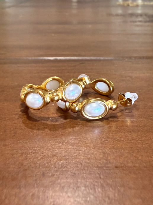 waterproof pearl hoops
