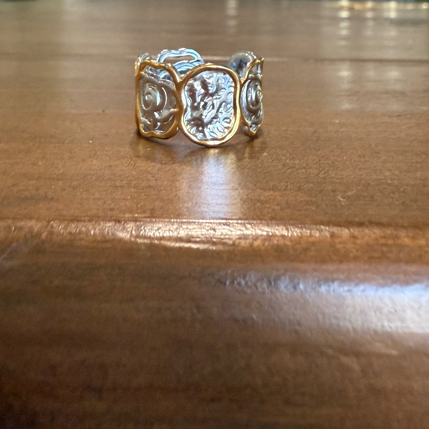 hammered mixed metal waterproof ring