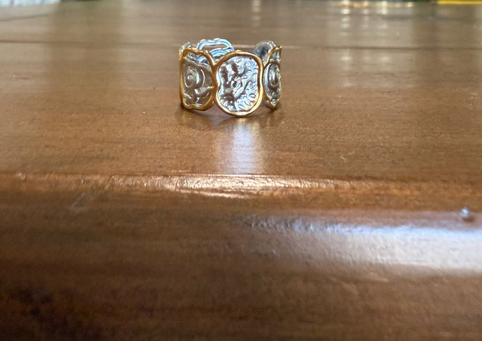 hammered mixed metal waterproof ring