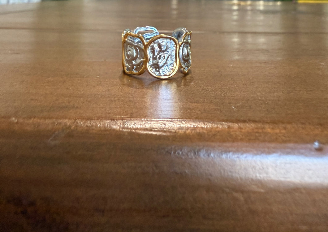 hammered mixed metal waterproof ring