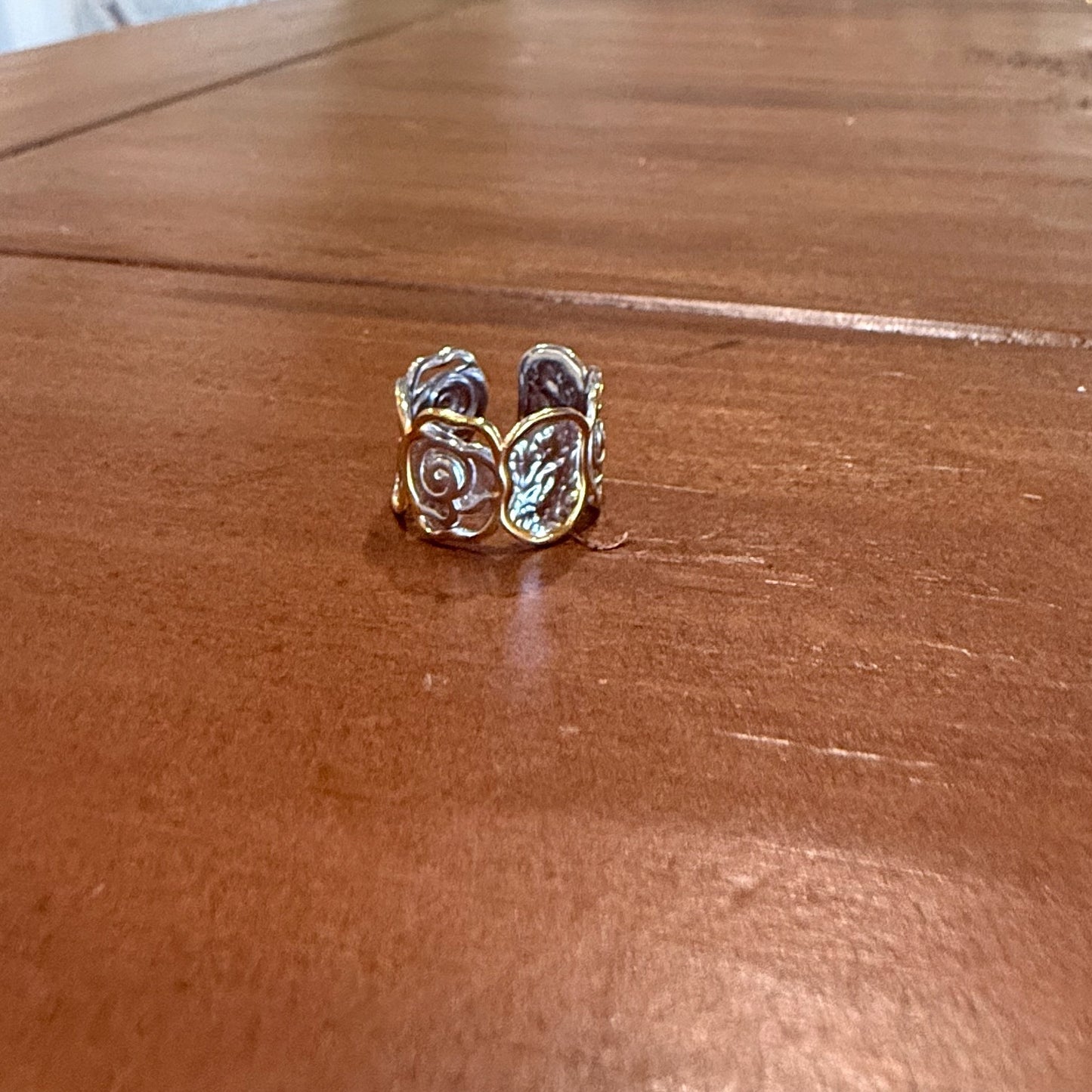 hammered mixed metal waterproof ring