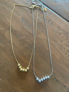 simple stainless steel beaded necklace