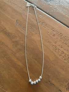 simple stainless steel beaded necklace