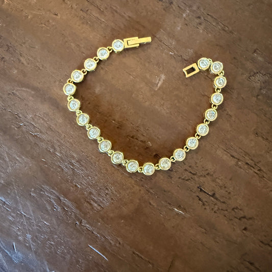 waterproof bezel set cz tennis bracelet